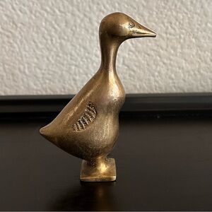 vintage mid-century solid brass duck figurine 4”x3” 1960’s